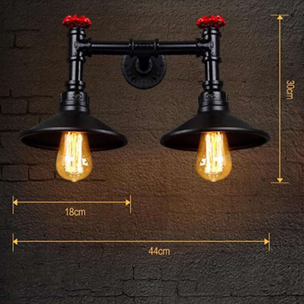 Classic E27 Edison Filament Bulb Wall Lights Metal Water Pipe Wall Light