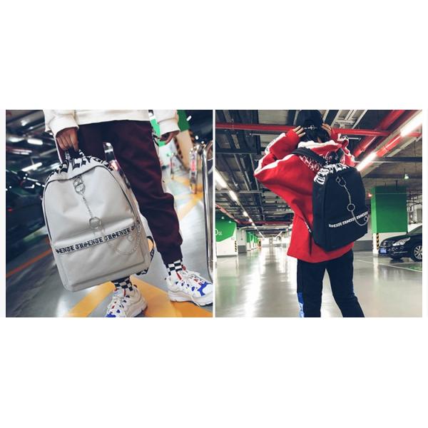 Factory wholesale fashion personality new backpack canvas stitching street trend solid color large capacity bag