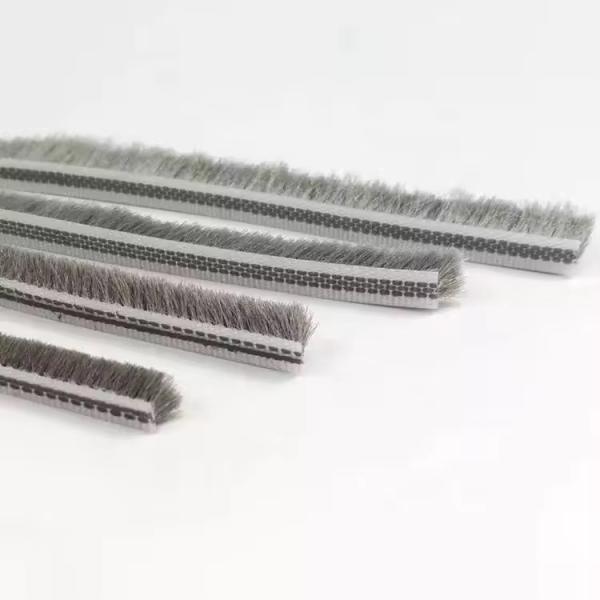 Pile Height 3-25mm Width 3-50mm 100%PP Aluminum Alloy Strip Brush Weather Stripping for Apposite Door of CLJ Sliding Door