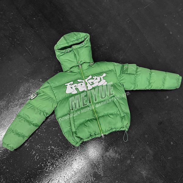 Custom Designer Embroidery Streetwear Plus Size Bubble Zip up Coat Quilted Crop Man Women Winter Puffer Down Coats Jacket Men