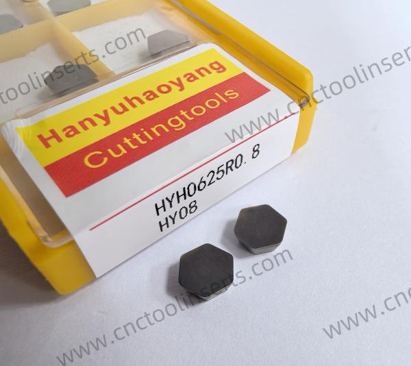 Inserto de escariado de carburo HYH0625R0.8 HY08 sin recubrimiento adecuado para el procesamiento de aluminio