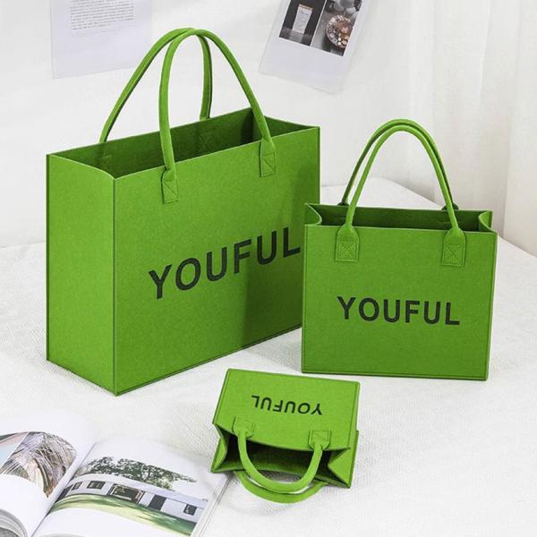 Shopping Felt Bag With Handles Grocery Tote Bags For Grocery Shopping Travel Study Gym Lunch Bag Commuter Handbags Book Storage Bags Eco-Friendly Bags
