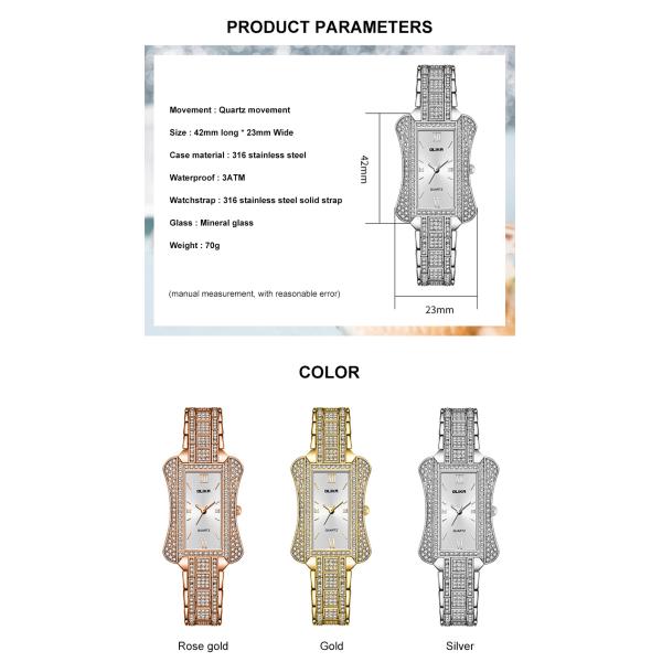 Дозоры кварца моды сплава 3ATM женщин квадратные с диамантом