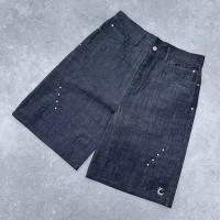 Casual Shorts poids lourd Jeans Mode OEM Logo personnalisé Fermeture à glissière Fly Loose Fit Shorts en denim pour hommes