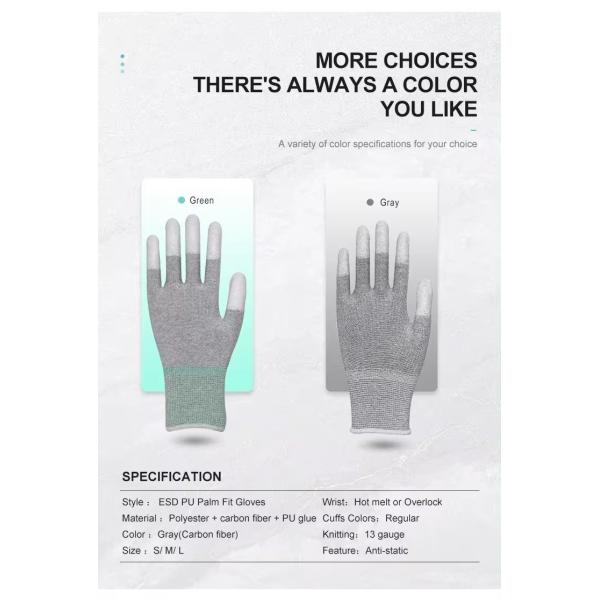13G габаритная нейлоновая вязаная перчатка PU гладкое покрытие на пальмовых рабочих защитных перчаток