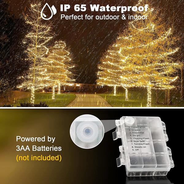 Waterproof 10m Battery Operated Christmas Lights For Indoor Outdoor Decor