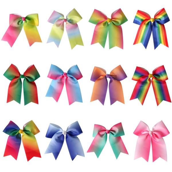 Custom Cirls Rhinestone Hair Accessory Ribbon Style Cheer Bow with Clip and Clip