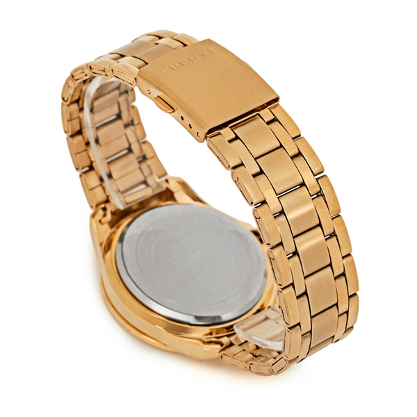 050DC Black White Golden Wristwatches Man 050DC Stainless Steel Band Full Gold Watch
