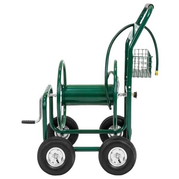 Convenient Loading Basket Heavy Duty Garden Hose Reel Cart for Water Garden and Tools