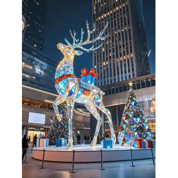 Custom Christmas Light Sculpture For Large Architectural Projects