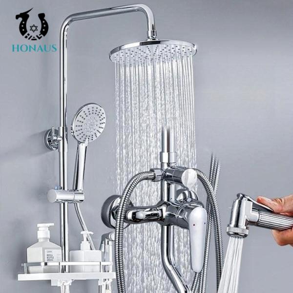 ISO All Copper Exposed Valve Showers Spray Gun Pressure Boosted Bathroom Faucet