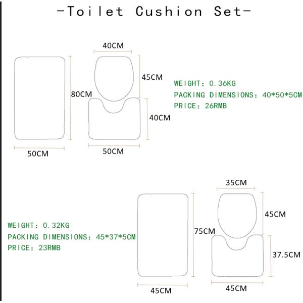 Polyester Cartoon Toilet Lid Cover And Rug Set OEM ODM