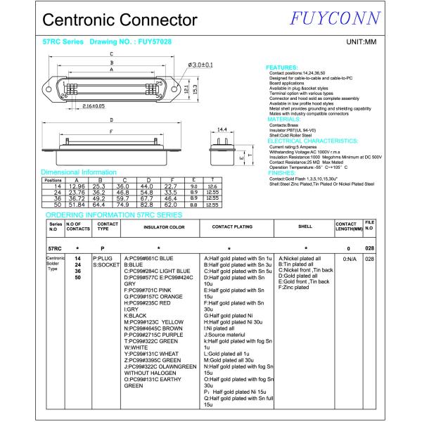 Мужской тангаж соединителя ленты 2.16mm Centronic чемпиона Pin DDK припоя 50