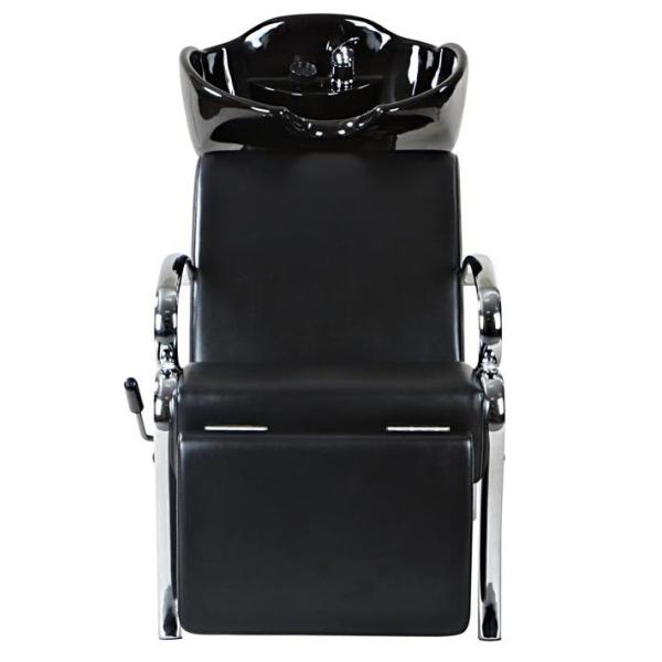 Pu Leather Salon Shampoo Chairs Free Standing With Ceramic Bowl , OEM ODM Service