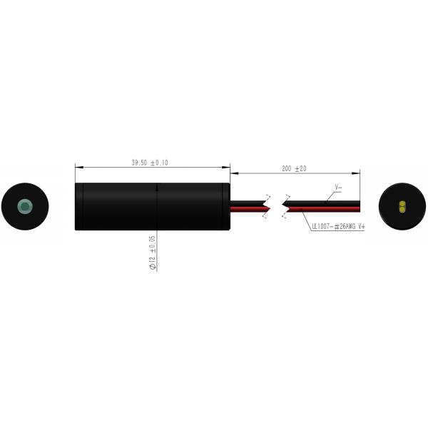 Green Line Generator Laser Module with ±0.5mm Line Curvature at 10m and 2.8-5.2V Voltage