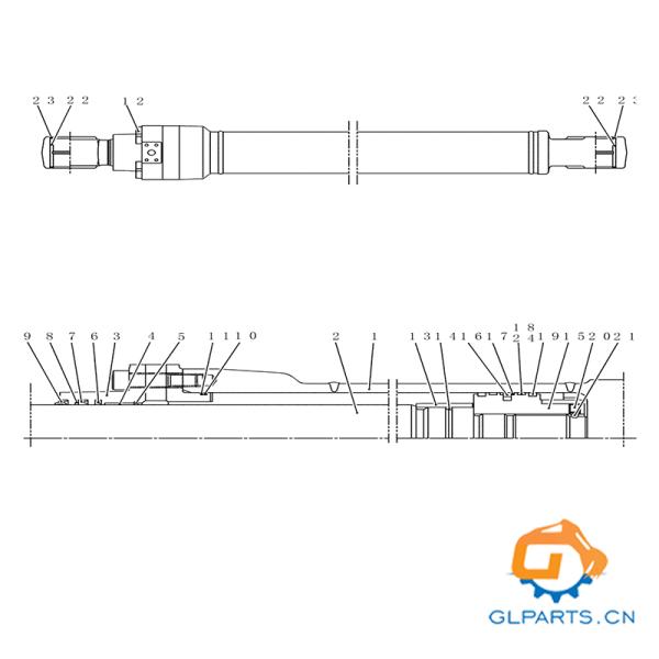 Excavadora Kobelco SK200-8 cilindro de rayo cilindro hidráulico YN01V00151F1