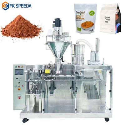 Máquina de embalagem de bolsas pré-fabricadas de pó alimentar rotativo totalmente automático para a indústria alimentar