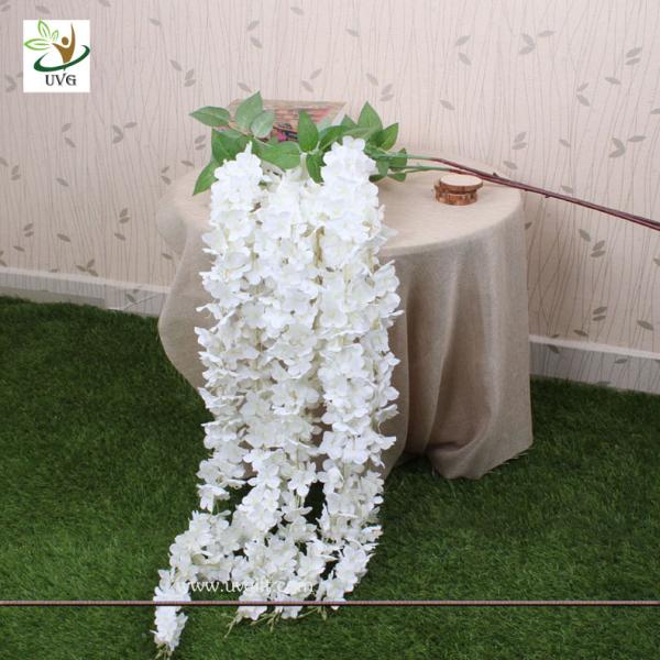 UVG Green decorative artificial flower with silk wisteria for wedding stage decoration