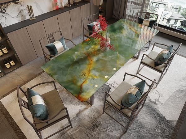Emerald Green Polished Sintered Stone Slab 1420x2700mm