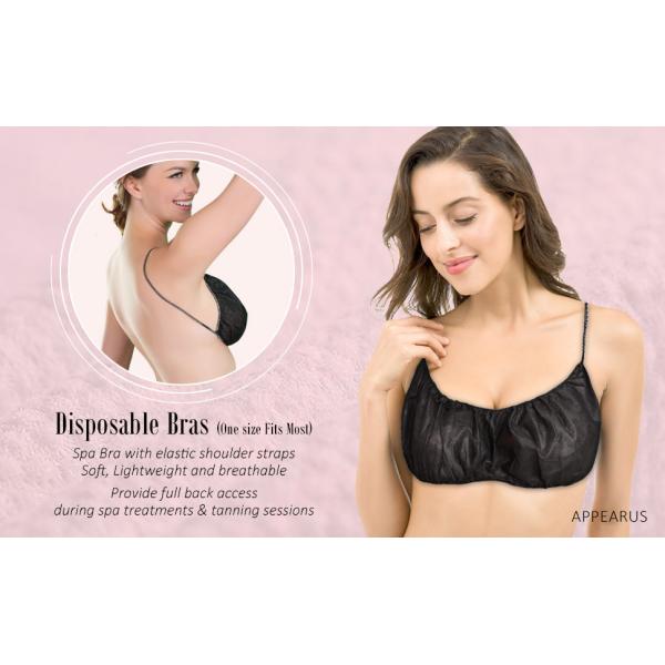 S&J Women Sexy Bra Disposable bra and panties SJ Manufacturer OEM Wholesale Disposable Black Shoulder Straps Bra for Spa Massage