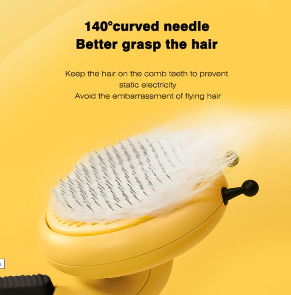 Escova de tosa para animais de estimação ABS mel ABS amarelo pente de limpeza de cabelo para gatos