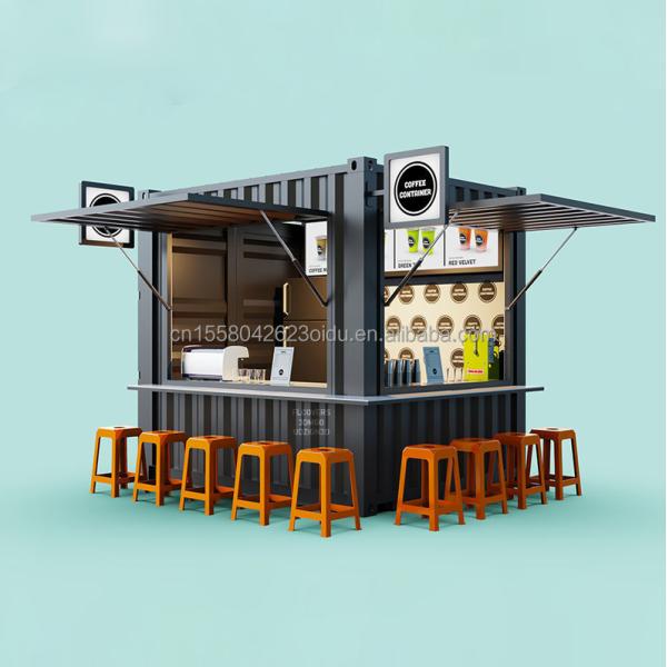 Coffee Shop Bar Street Restaurant Garden Booth 10 feet at 20ft or 40ft with 50/75/100mm Wave Sandwich Panel