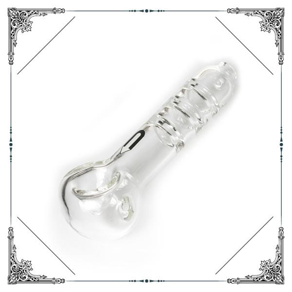 Heavy Glass Upline Spoon Pipe With Three Thick Restrictions Smoking Pipes