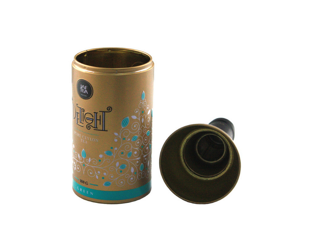 Customized Fancy Printed Gift Round Matel Tin Box / Round Tin Cans With Conical Lid