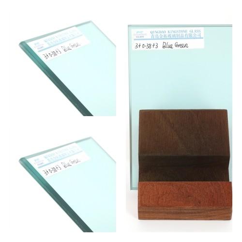 Green Safety Laminated Glass Made With 2.28mm PVB Thickness