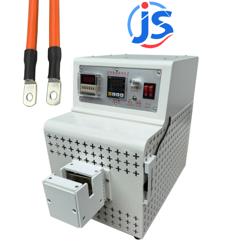 JunSheng Automatic Wire Heat Shrink Tubing Machine with 0-450 °C Heating, 450-900 Cycles/Hour, and 0-30 mm Tubing Diameter