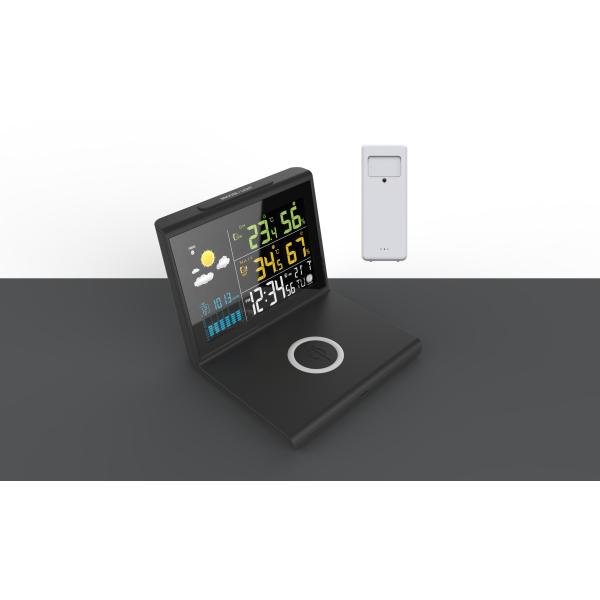 CE Indoor Outdoor Thermometer Wireless QI  LCD Digital Weather Clock