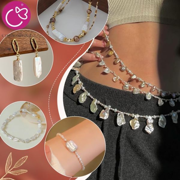 High Quality Baroque White Irregular Shaped Pearls DIY Jewelry Accessories Irregular Natural Freshwater Pearls
