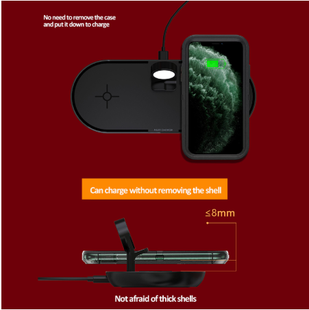 ABS PC Type C 8mm 25W Qi Wireless Charger Pad
