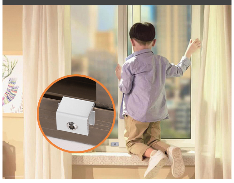 Adjustable Sliding Double Window Locks Aluminum Alloy Door Frame Furniture Lock Plastic Key 7-23mm Fitting Home Office 360