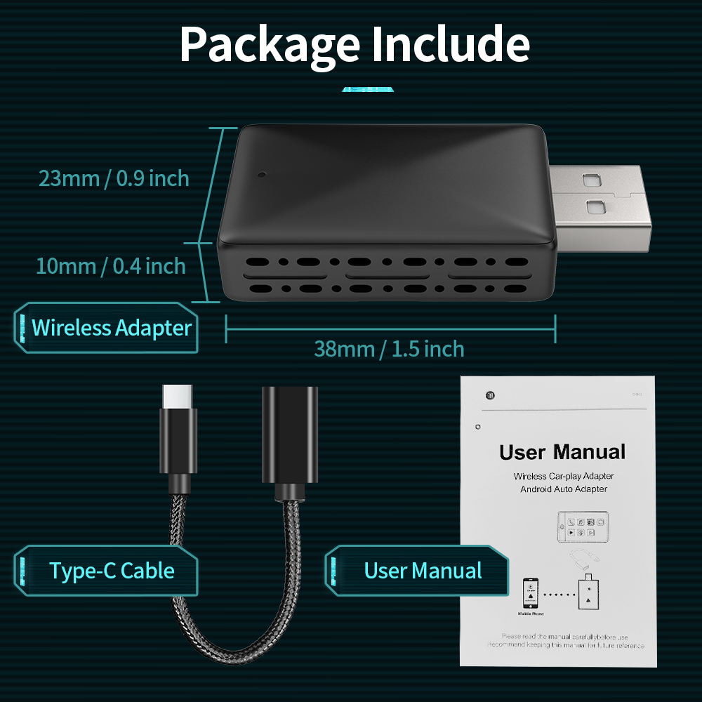 FCC Wireless CarPlay AI Box Car Smart Box Android Ai Adapter Wireless 2 в 1 AI Box