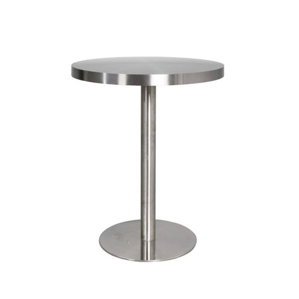 Minimalist Outdoor Leisure Stainless Steel Small Round Table Bar Dining Restaurant Table