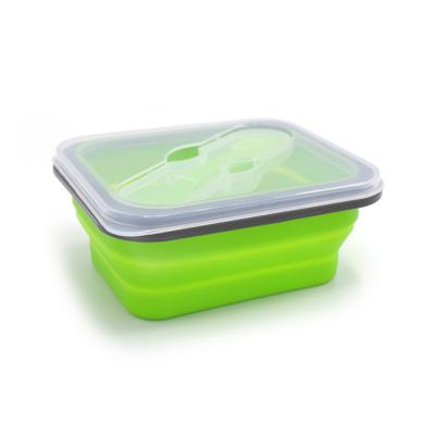 600ML silicone livre do retângulo BPA que dobra Bento Box