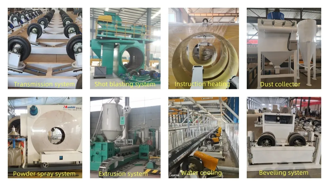 Línea de recubrimiento de tuberías de acero para maquinaria de producción de recubrimiento de preinsulación anticorrosión 3PE 3LPE