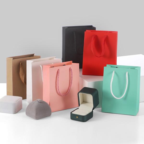 Bolsa de papel kraft personalizada, bolsa de mano, cosméticos, joyería, compras, embalaje de regalo, bolsa de mano gruesa
