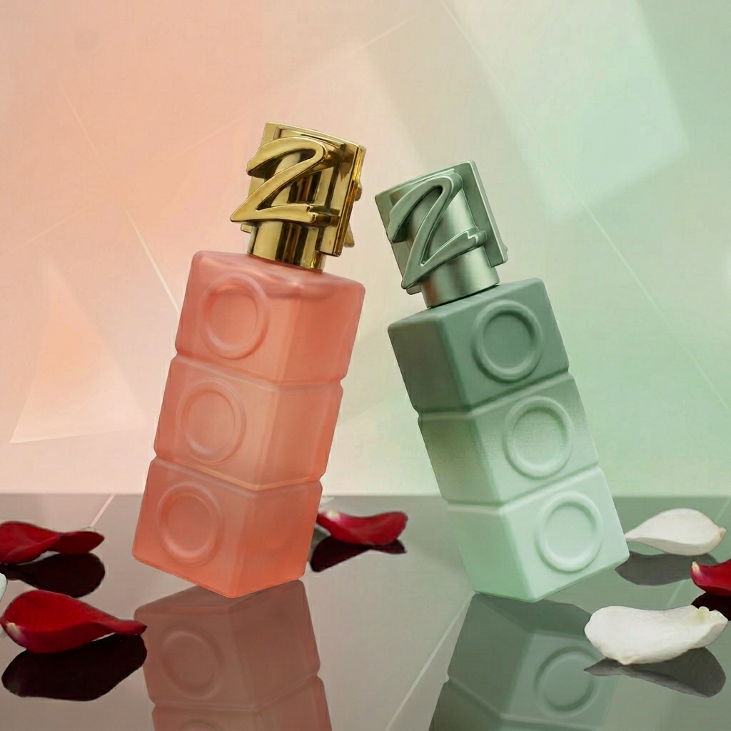 30ml Glass Perfume Bottles Empty Stacked Rectangle Spray Metal Cap Crimp Neck