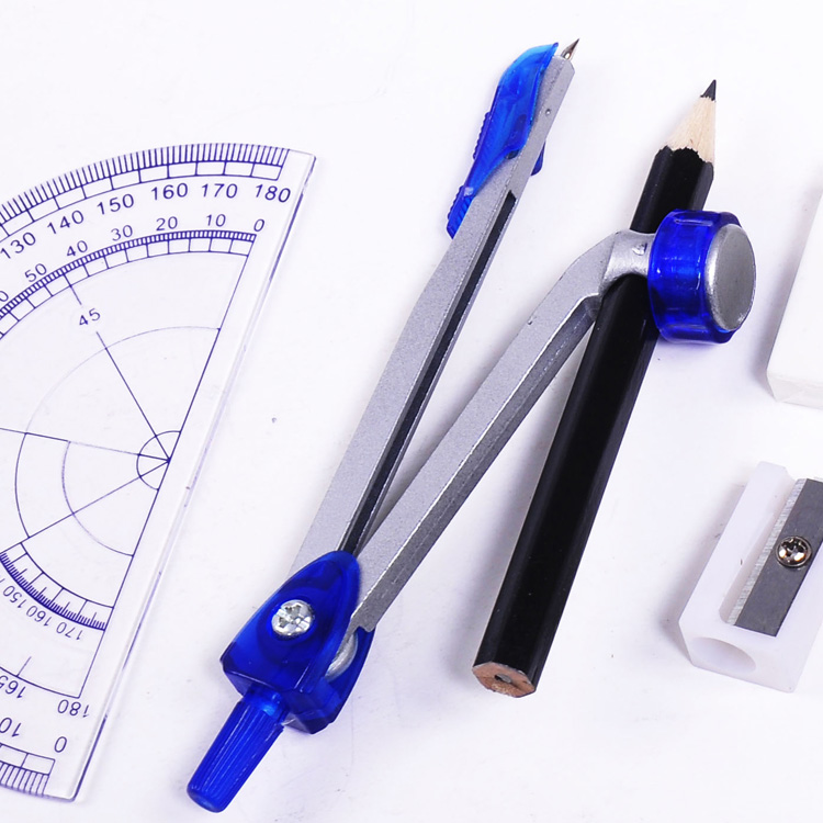 Wholesale High Quality 8pcs School Mathematical Instrument Set