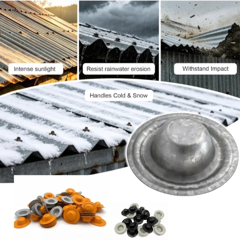 Waterproof Colorful 35mm Metal Roof Screw Caps Cover Washers For Roofing Screws