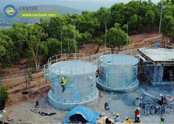 Réservoirs en acier galvanisé résistant à la corrosion pour le stockage d'eau de procédé dans l'industrie textile