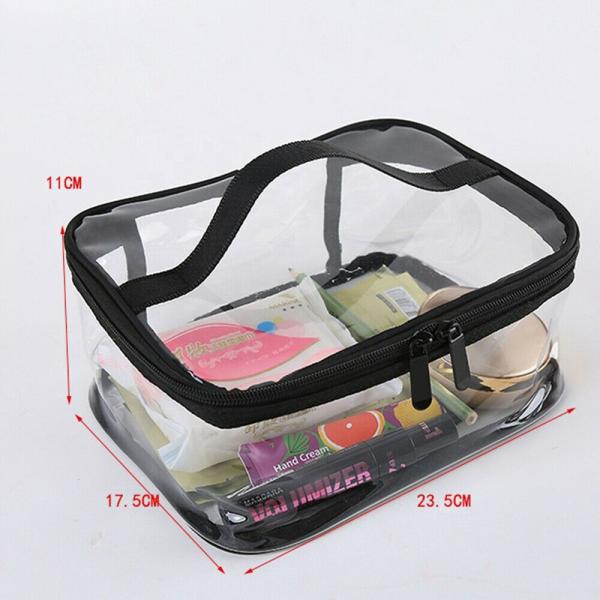 Leak Proof Transparent Toiletry Bag Travel Kit 28*36*1 Vinyl PVC For Beautician