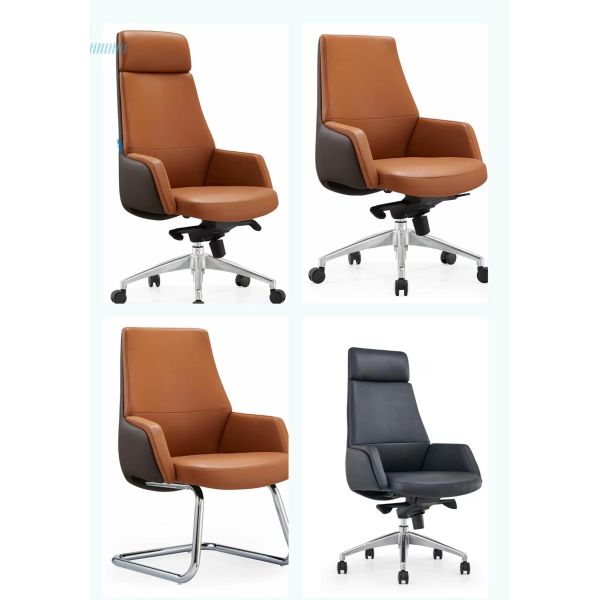 Luxury Office High Back PU Leather Chair Swivel For CEO