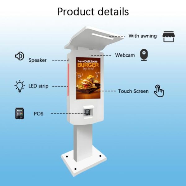 32Inch Outdoor Android PC Self Service Payment Kiosk with LED Strip
