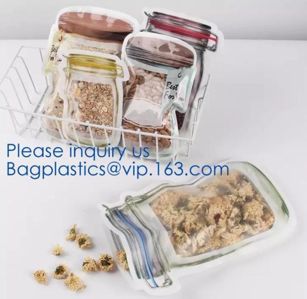 BPA Free Zip lockk Snack Bags for Preservation & Cooking Reusable Food Storage Bag,Cooking Food Bag, Silicone Lunch Bag