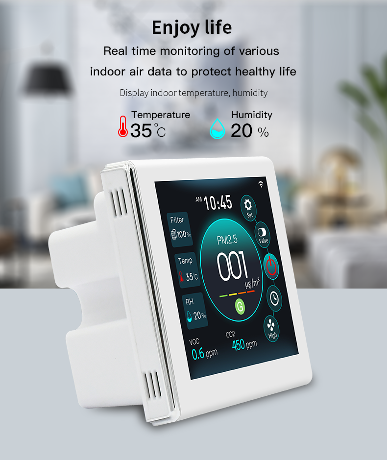 App Controlled Smart HVAC Controller With CO2 PM2.5 Monitoring WiFi System