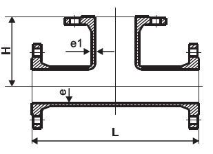 Ductile iron fittings All flange tee Class PN10 PN16 PN25