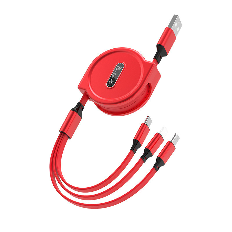 Портативный TPE 3 в 1 кабеле данным по микро- кабеля USB телескопичном быстром поручая